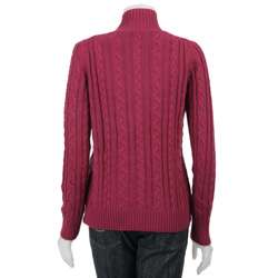 Cullen Womens Zip front Cable Knit Cardigan  