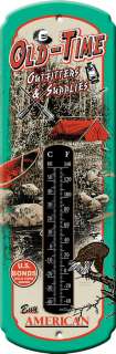   Outfitters & Supplies Tin Thermometer   Nostalgic Antique Look Camping