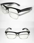 Wayfarer Soho Nerd Super Glasses black Silver Frame Clear lenses 