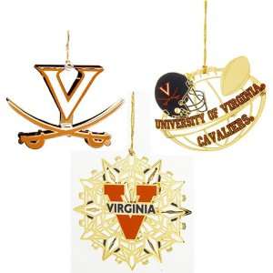  Baldwin University of Virginia Sports Ornaments, Set of 3 