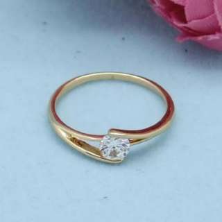 18K Pink Rose Gold Plated Round CZ Womens Engagement Wedding Ring 
