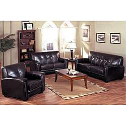 Moliere Modern Contemporary 3 piece Bonded Leather Sofa Set 