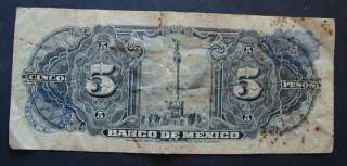 MEXICO 5/CINCO PESOS NOTE/PAPER MONEY SERIE LI  