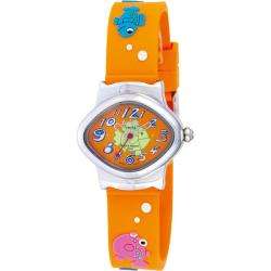   Orange Rubber With Multicolor Fish Design Watch  