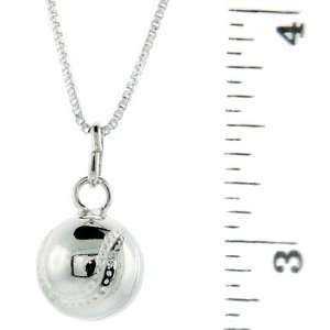   Sterling Silver Hollow 3 D Baseball Pendant 1/2 in. (12.5mm) Jewelry