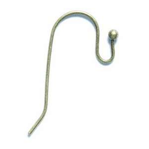   Wire Shepherds Hook with Ball, Metallic, Antique Brass, 12 Pairs Arts