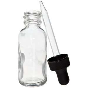   Round Glass Flint Bottle with Dropper, 1 ounce Capacity, 144 Pieces