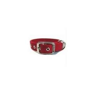  Double Nylon Deluxe Dog Collar Red 18 In