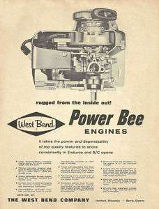 Vintage 1960s West Bend Power Bee Go Kart Engine Ad  