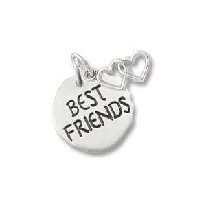  Best Friends Tag with Heart Charm in Sterling Silver 