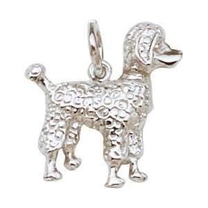  Rembrandt Charms Poodle Charm, 14K White Gold Jewelry