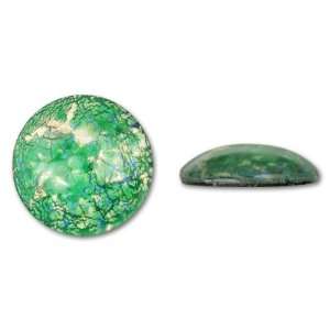  18mm Round Glass Cabochon   Green Opal Arts, Crafts 