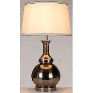   LS 21992 Table Lamp, Black Chrome with Fabric Shade