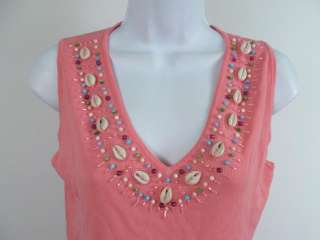 NWT ADORE Pink Sleeveless Shell Tank Top Shirt Size M  