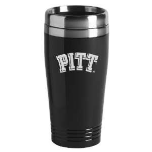 Pitt  University of Pittsburgh   16 ounce Travel Mug Tumbler   Black