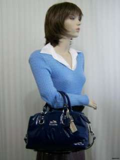 COACH Cobalt Blue Patent Leather Sabrina Satchel Bag Purse Handbag NOT 