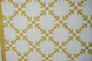 This CRISP, STURDY cotton 1880s yellow and white grandmothers 