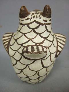 1950 Vintage Zuni Pueblo Pottery OWL Effigy Figure C.K.  