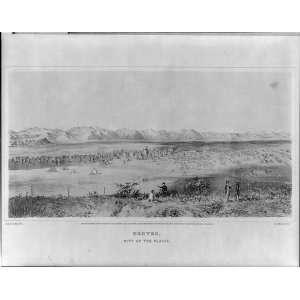 City of the plains,Denver,Colorado,CO,c1866,Lithograph by J Bien,AE 
