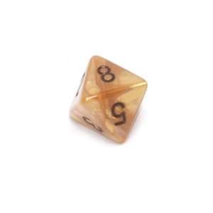  Chessex Leaf 16mm Fools Gold and black d8 Toys & Games