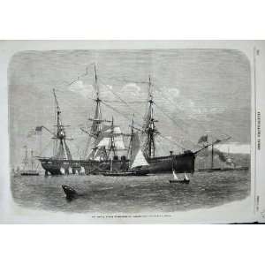  1857 Unites States Steam Corvette Sailing Ship Niagara 