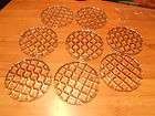 set 8 waffle block clear crystal glass coasters items in Fezziwigs 