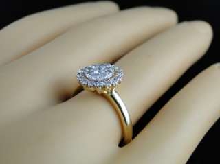   GOLD CLUSTER ROUND CUT DIAMOND BRIDAL ENGAGEMENT RING 1/2 CT  