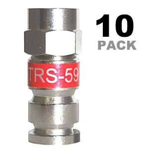   RG59 F Connector Universal Compression Fitting   10 Pack Electronics