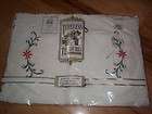 placemats napkins 8pc 100 % cotton battenburg lace poinsetta christmas