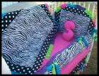 RAINBOW Black/ White Polka Dots and Zebra Crib Bedding Set  