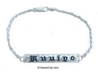Hawaiian Heirloom Jewelry Silver Custom ID Bracelet  
