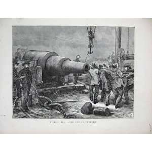  Testing 35 Ton Gun Woolwich War Weapons Fine Art 1871 
