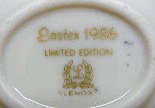 LENOX EASTER 1986 LIMITED EDITION BEAUTIFUL TRINKET BOX IN THE SHAPE 
