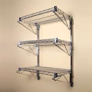  3 Shelf Chrome Wire Wall Mounted Kit 14d x 60w x 34h 