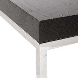 Chic Wood Top Stainless Steel Square End Table  