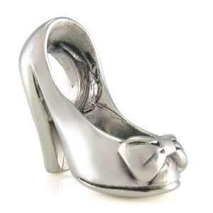   Silver Dance Shoe European Bead Charm. 