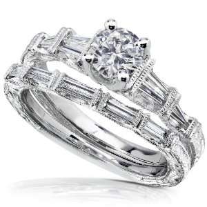   Cut Diamond Wedding Ring Set in 14k Gold   Size 7 Diamond Me Jewelry
