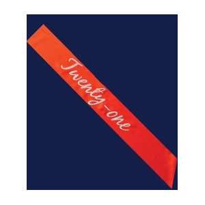  21st Birthday Sash in 2 Colors Select Color Red 