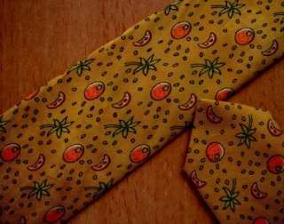 100% Auth HERMES Tie Oranges & Leaves Yellow Brown 7804 FA FLAWS 