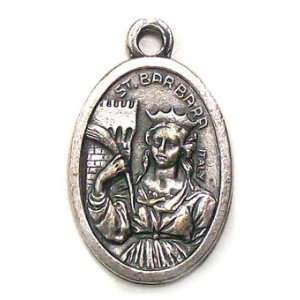  Saint Barbara Oxidized Medal   MADE IN ITALY Jewelry