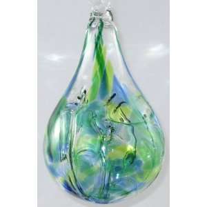  Blown Glass Raindrop Witch Ball   Spring   8 inches