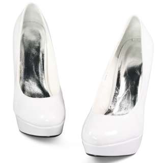 US SHIP sexy womens white patent platform high stiletto heels pumps 