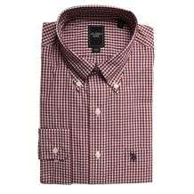 US Polo Mens Wrinkle Free Red Checked Dress Shirt  