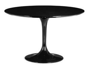 ZUO Glossy Black Modern Pedestal Dining Table  