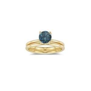  0.88 Cts Blue Diamond Engagement & Wedding Ring Set in 14K 