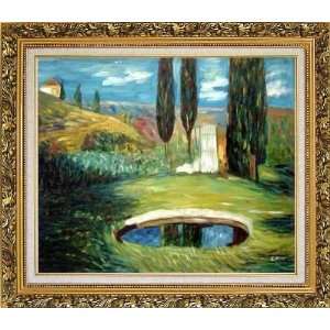  Water Hole on a Golf Course Oil Painting, with Ornate 