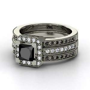 Va Voom Ring, Princess Black Diamond Sterling Silver Ring with Diamond 