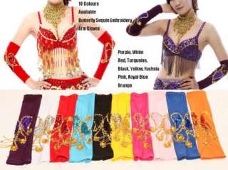 Belly Dance Costume Sequin Arm Warmer/Gloves*2 PAIRS*  