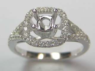   23ct diamonds 4X4mm princess cut center stone semi mount ring  