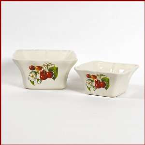  Cherries Ramekin Square Set of 2